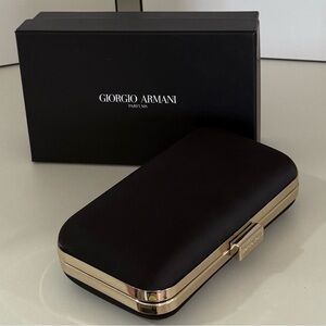 Giorgio Armani Black & Gold Logo Parfum Clutch – Pre-Owned